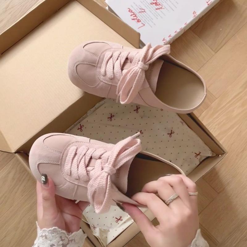 Pink Bag Head Half Slippers Women Wear Spring and Summer New Versatile Thick Bottom Belt Going Out Slippers Women