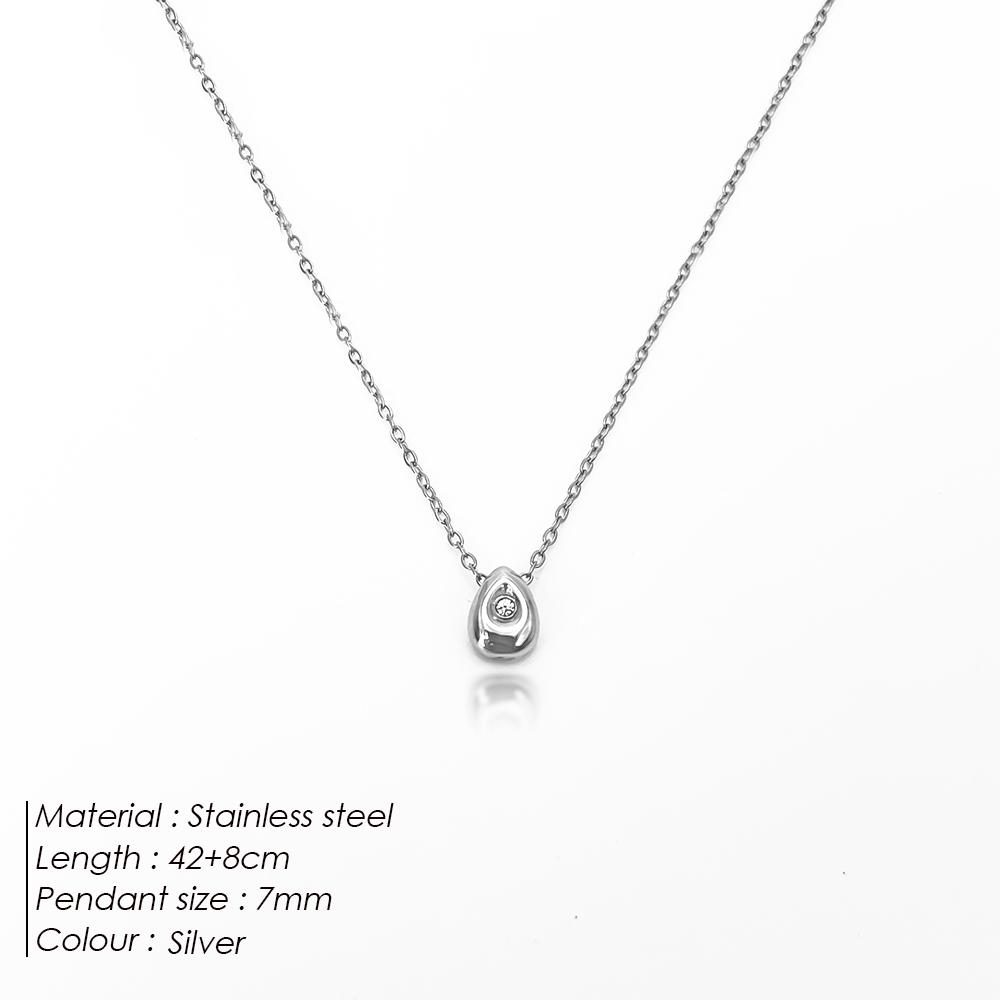 EManco Stainless Steel Gold-Plated Water Drop Pendant Necklace Women s Dainty Jewelry Adjustable Short Accessories
