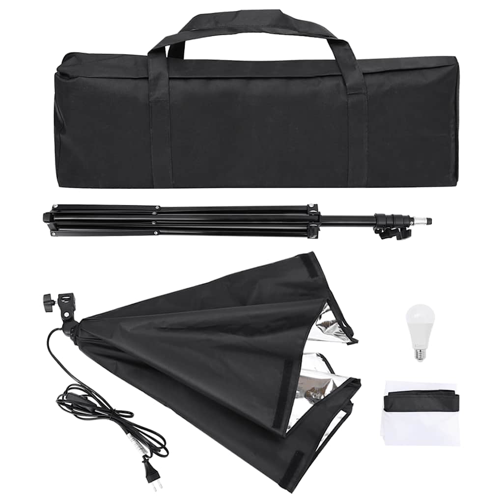 Vidaxl Studio Set with Softbox Lamp, Backdrops and Reflectors