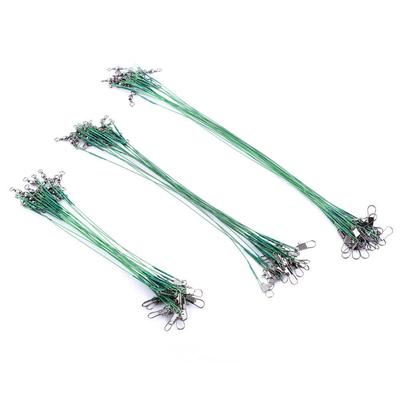 Lure Anti-Bite Soft Steel Wire Leader with Swivel Snap for Fishing Tackle