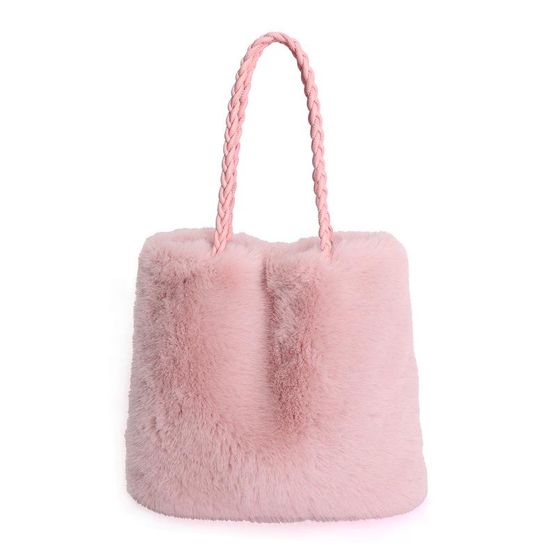 Autumn New Plush Handbag Simple Fashion Furry Women's Bag High Value Fashion Shoulder Bag Bag