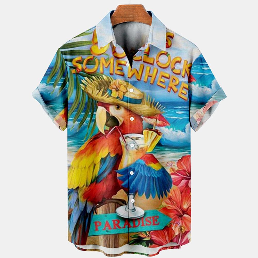 Hawaiian Shirts For Men Fashion Comfortable Unisex Short Sleeve Tops Beach Travel Surf Casual Oversized Men's