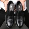 Fashion Men's Genuine Cow Leather Shoes Business Casual Shoes With Triple-Stitched Soles For Middle-Aged And Elderly Men 2025