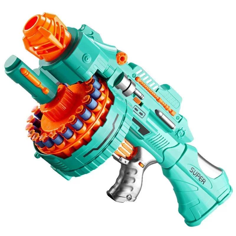 R Nerfs Gun Toy Children's Electric Continuous Shooting Gatling Suction Cup Soft Bullet BB Gun Juguetes for Kids Gift