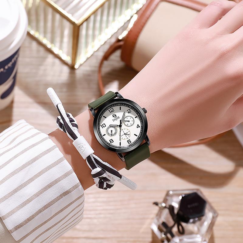 

Trendy Personality High-End Sense Watch Men S And Women S High School Students Simple Waterproof Cool Cool Watch зелений
