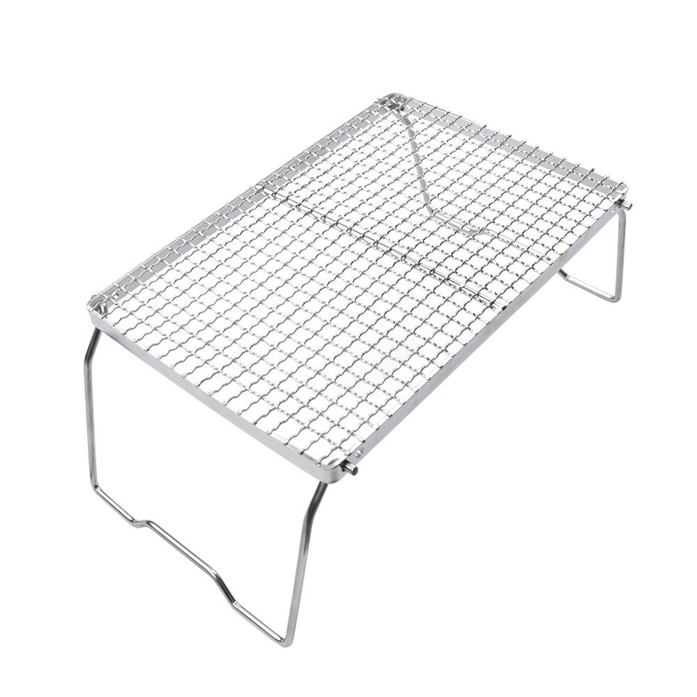 

Portable Stainless Steel Folding BBQ Grill with Firewood Rack