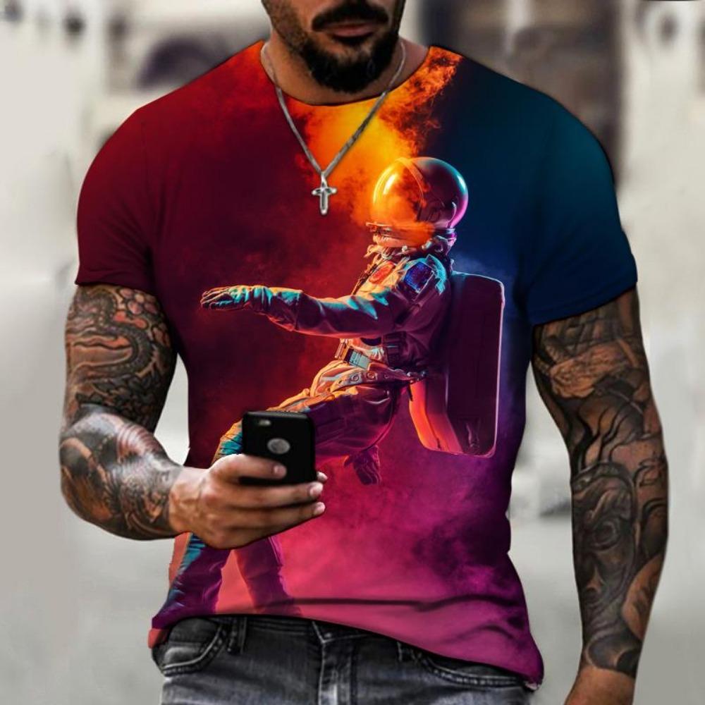 

Новая мужская футболка с 3D принтом E-sports DJ Singer Space Astronaut Anime Manga, уличная мужская супер красивая версия S-5XL 6XL зелёный