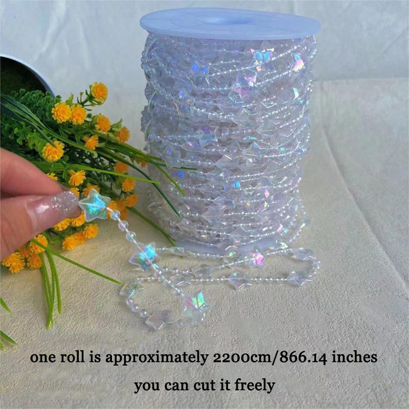 WTEMPO Sparkling Stars Beaded Curtain Fake Crystal Door Beads Curtains Hanging Doorway String Curtains Ideal for Door & Window Living Room Wedding