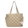 Minimalist Solid Color Cotton Shoulder Bag For Women With Inner Pocket And Street Style