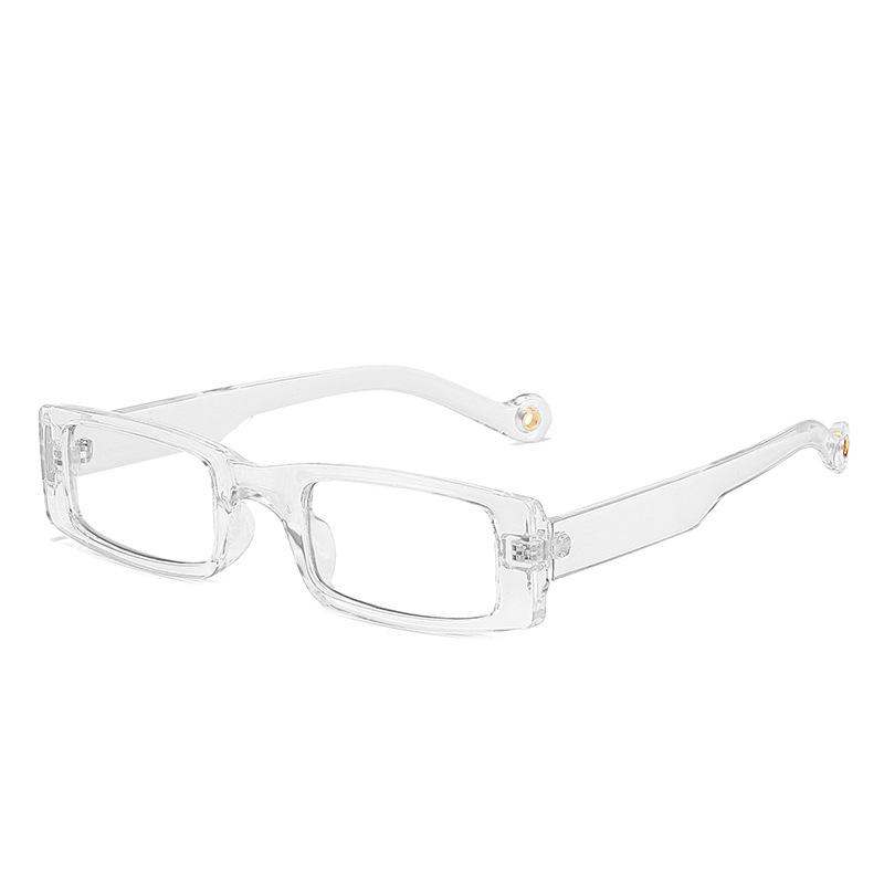 

Модные маленькие прямоугольные солнцезащитные очки, персонализированные женские квадратные солнцезащитные очки в узкой оправе, ретро-брендовые солнцезащитные очки прозрачный/белый