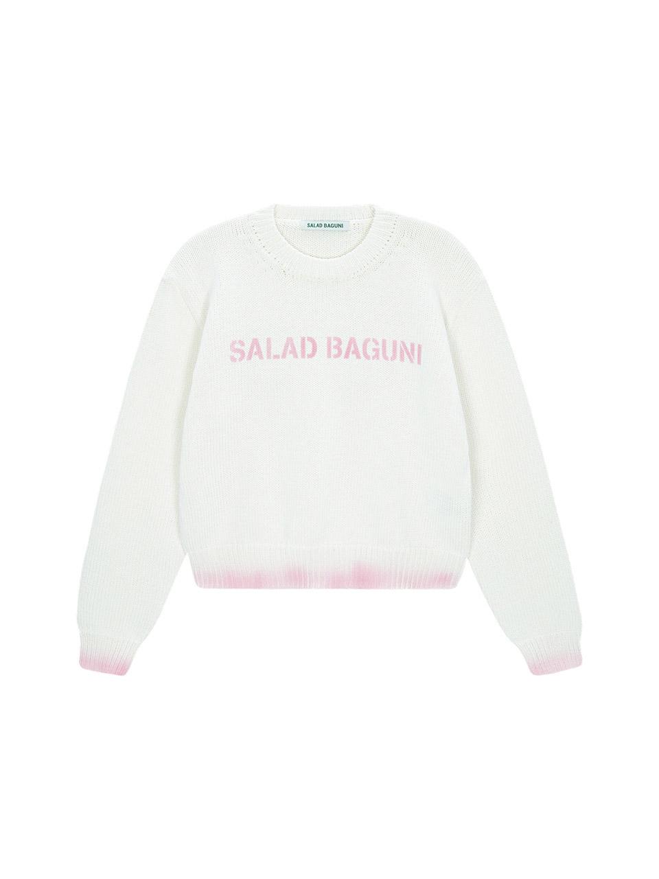 Salad Basket Spray Pattern Knit - White