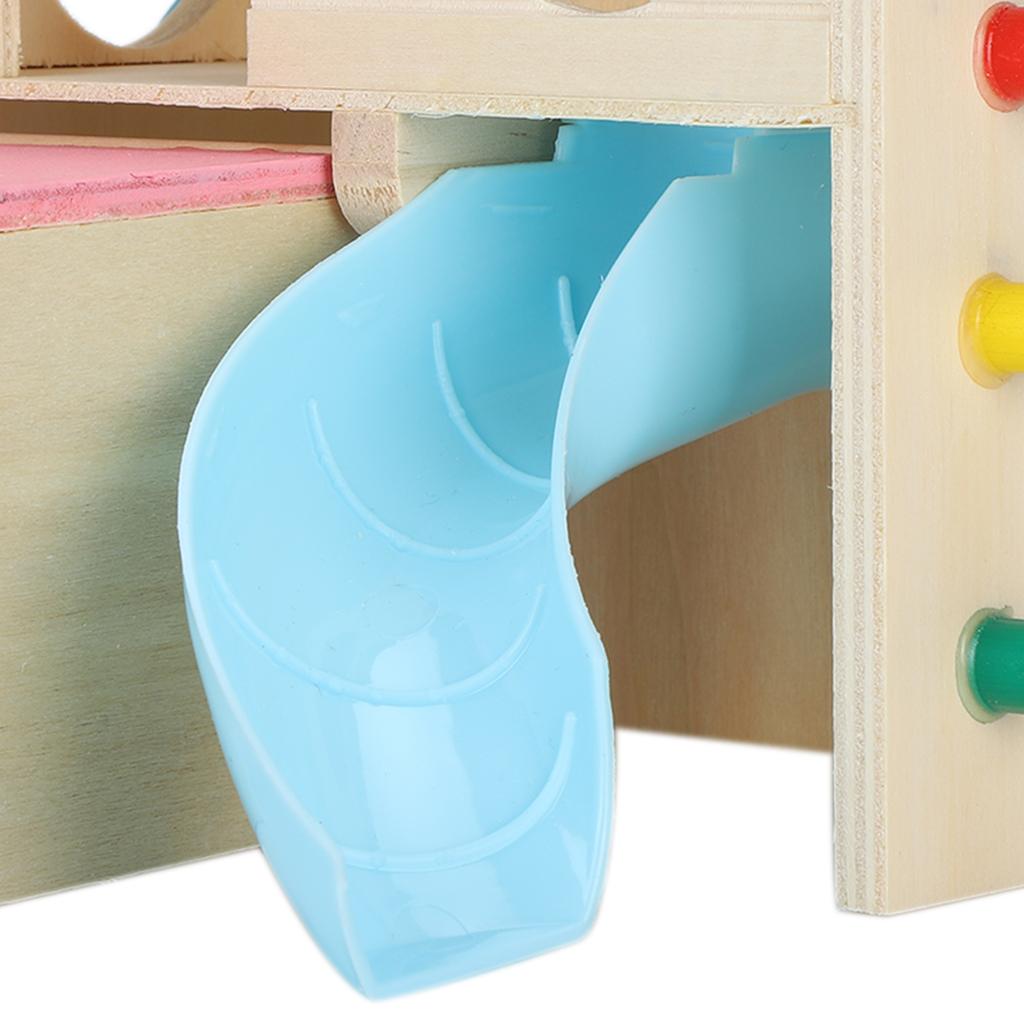 Wooden Hamster Fun House Huts Toy Hamster Exercise Playthings Fun Gym Playground