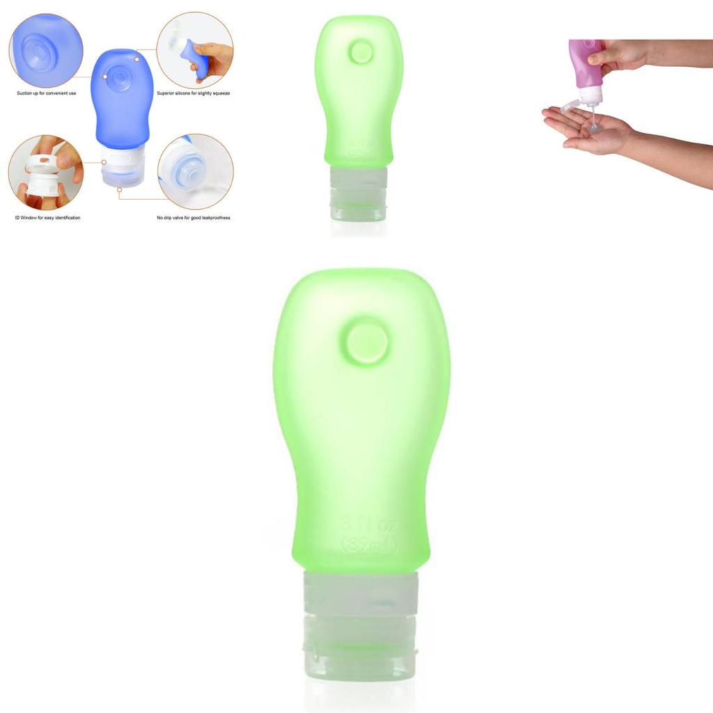 Silicone Travel Bottles Set With Flip Cap For Shampoo And Lotion Storage