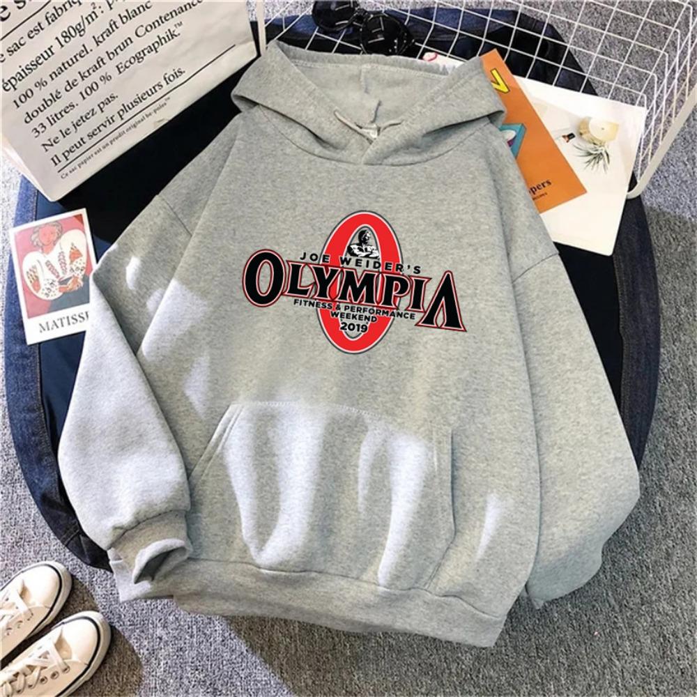 OLYMPIA Bedruckte Fitnessstudios Harajuku Lustiger Damen-Hoodie Kleidung Herren Damenmode Hoodies Übergroßes Sport-Sweatshirt Kapuzenpullover Unisex