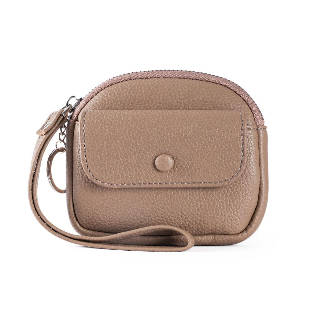 Solid Color Zipper Coin Purse Korean Style Small Item Bag Casual Handheld Wallet  Outdoor