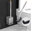 Wall Mounted Toilet Brush, Sanitary Toilet Scrubber with Hole-Free Design And Drainage Base, High-Density Bristles Non-Slip Handle Hygienic Cleaning