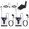 Depusheng Wireless Dual Bodypack USB Receiver Lavalier Microphone Headphone Mic Receiver Transmitter USB Interface for Computer Notebook Video Confere