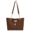 Leopard Print Tote Bag New Retro Fashion Large Capacity Stylish Versatile Simple Casual Shoulder Bag