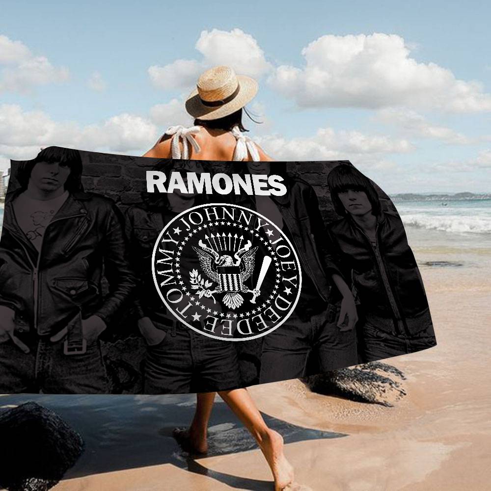 R-ramones Band Microfiber Printed Beach Towel Mountain Climbing Yoga Beach Swimming Running Absorbent Soft Towel
