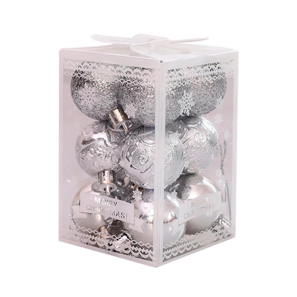 12Pcs Christmas Balls Christmas Tree Ornaments Ball Home Decor Xmas Hanging Christmas Party Decorations New Year Gift