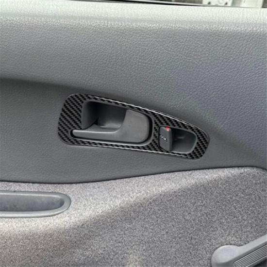 2Pcs Carbon Fiber Interior Door Handle Cover Trim For Honda Civic 2-Door