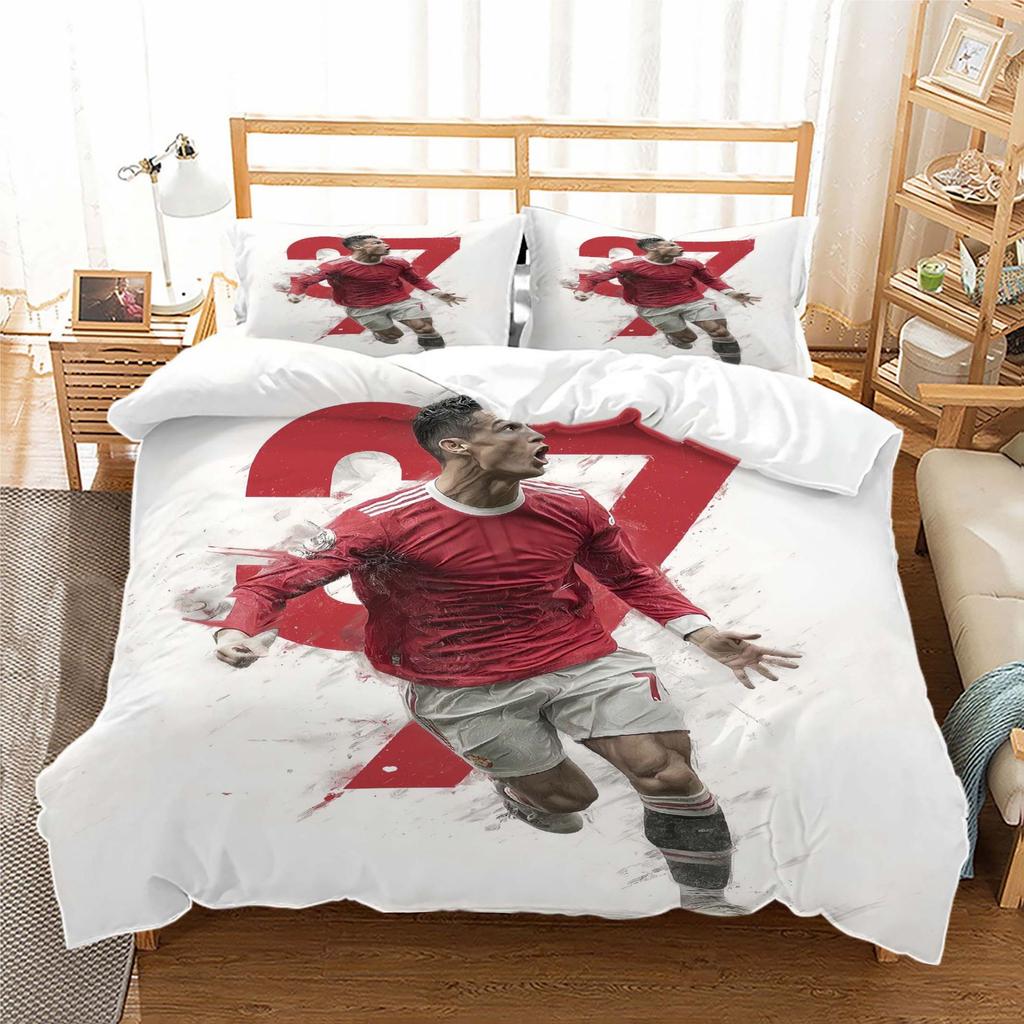World Cup Star Printing Quilt Set Three-Piece, Digital Printing Three-Piece Set