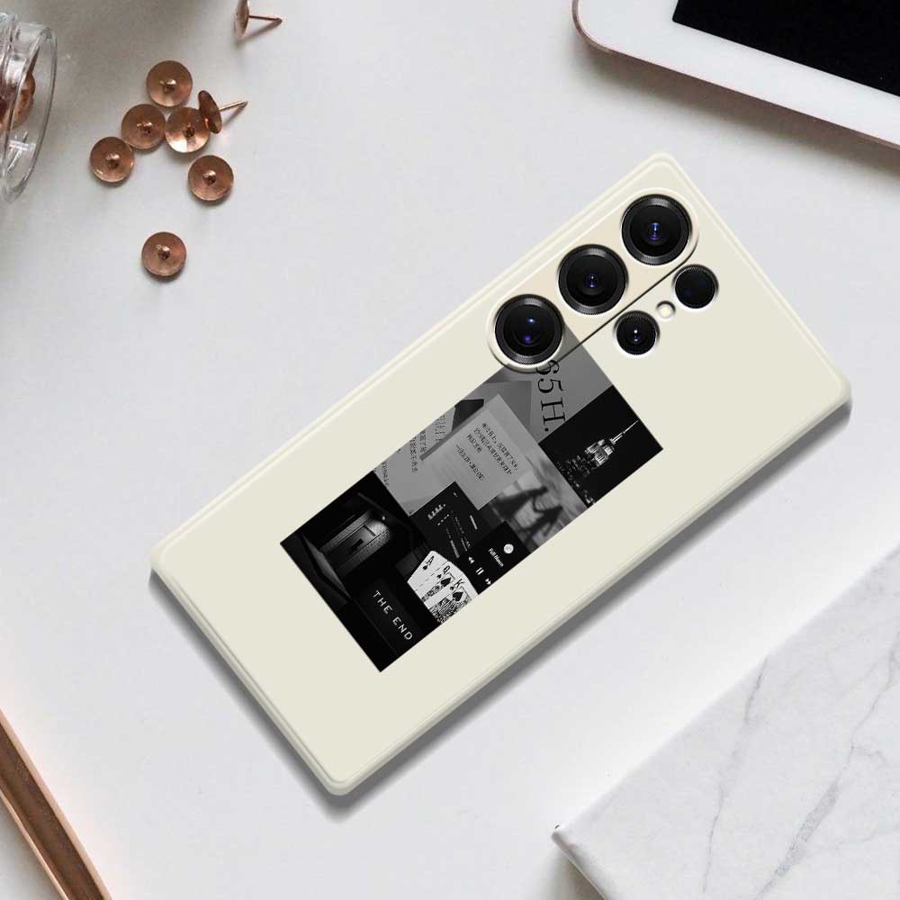 For Samsung Galaxy S25 Ultra Case Stitching Photos Pattern Printing Straight Edge TPU Phone Back Cover