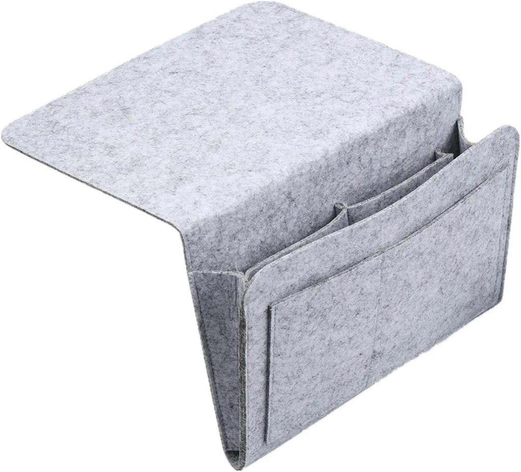 Felt Bedside Storage Bag Pouch Bed Desk Bag Sofa TV Remote Control Hanging Anti-slip Home Storage Organizer Bed Holder Pockets