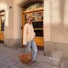 Spring New Lychee Pattern Women's Tote Bag Fashion Simple High Capacity Dumpling Bucket Bag Ladies Solid Color Shoulder Underarm Bags with Small Pouch