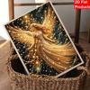 DIY Pearl and Diamond Painting Kit. suitable for beginners. Golden Angel wall decoration. handmade gift.