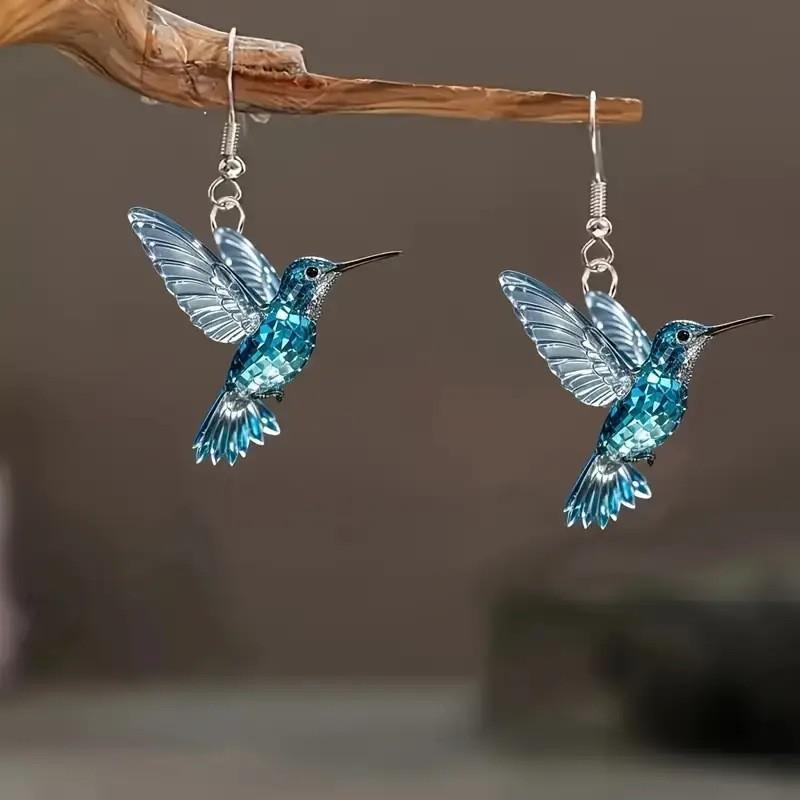 Spring Festival Colorful Bird Acrylic Earrings For Women  Selling Fashion Retro Earrings Jewelry Gifts Wholesale