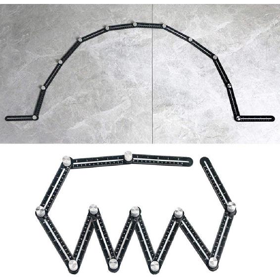 SCKUBMF Universal Multi Angle Measuring Ruler, 12 Section Ceramic Tile Opening Locator, Aluminum Alloy