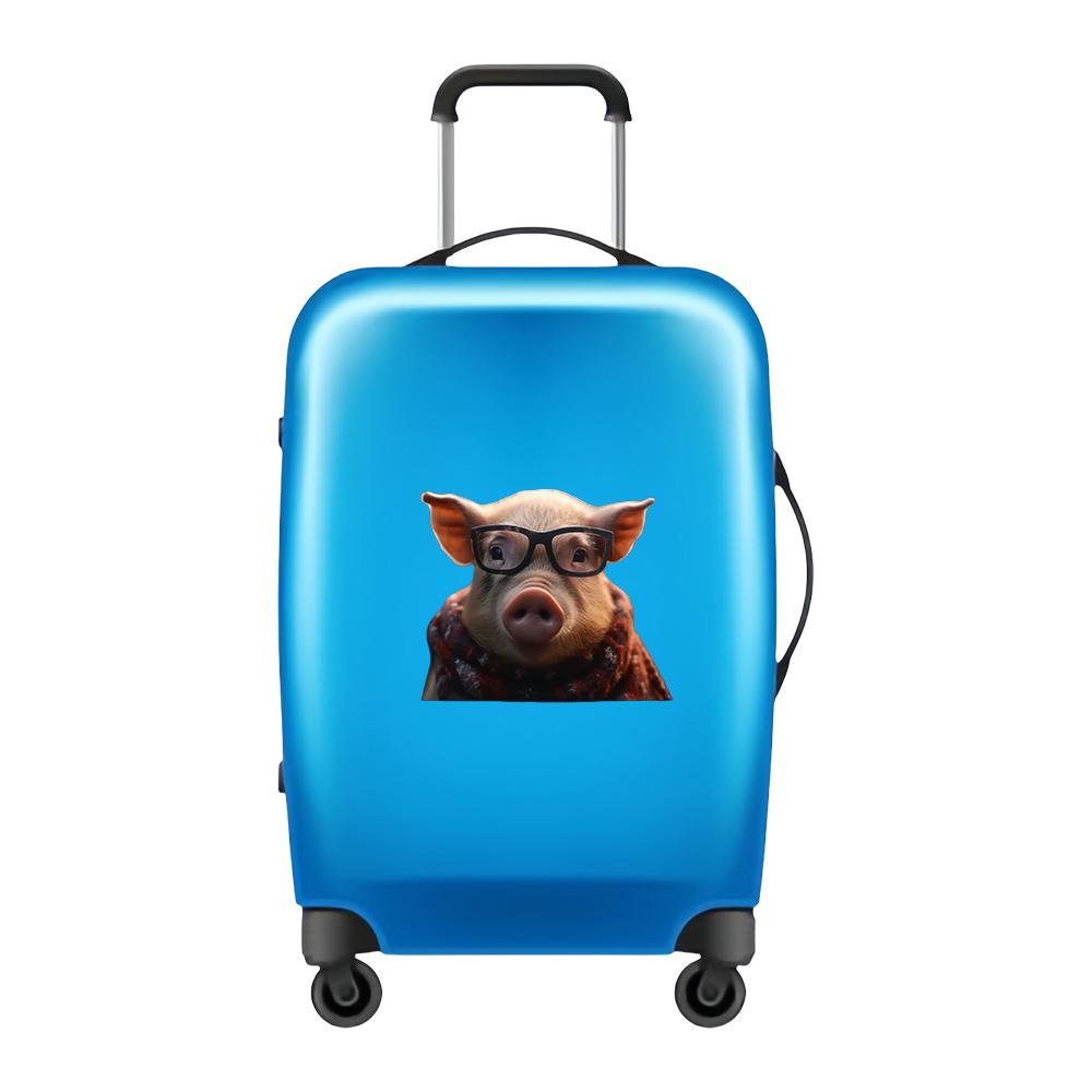 1PC 2D Flat Stickers Pig Animal Car Stickers Luggage Refrigerator Wall Stickers Laptop Toilet Stickers