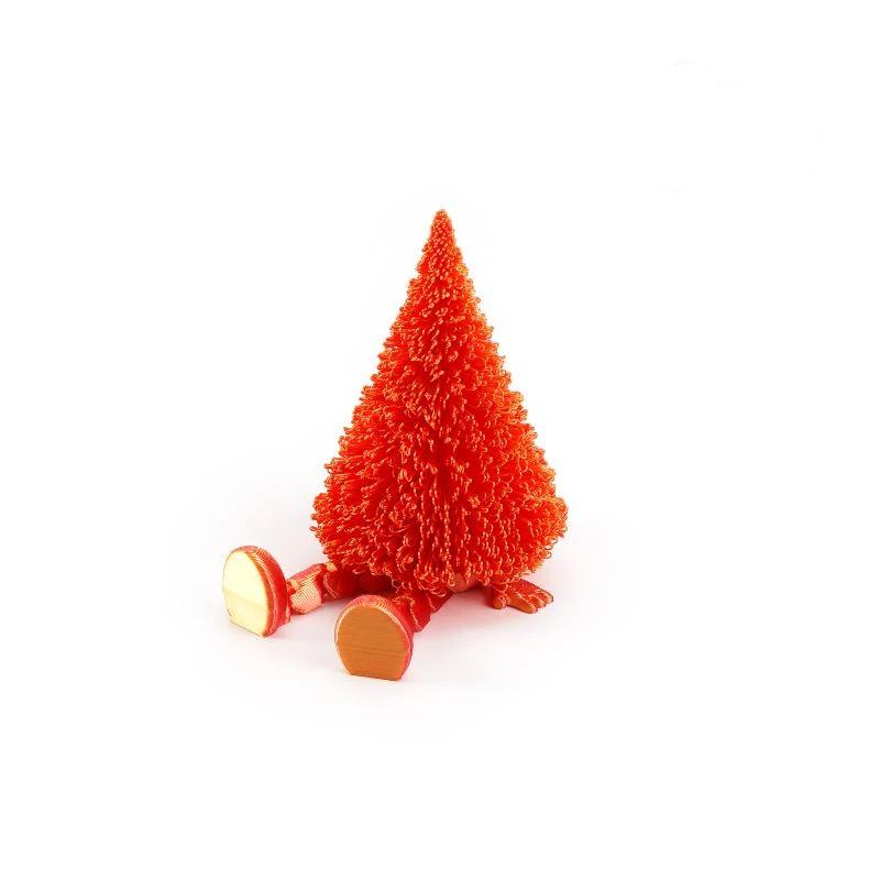 3D Printed Xmas Tree Figurine Movable Joints Eco Friendly Multi Colors for Christmas Party Table Decor Creative Holiday Gift