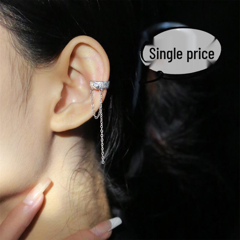 European & American Twist Long Tassel Clip-On Ear Cuff for Women