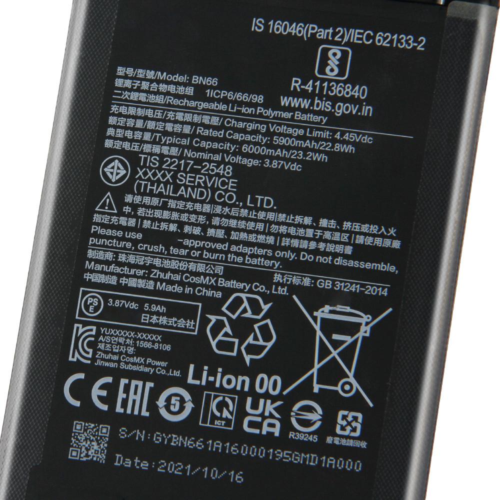 NEW Replacement Battery For Xiaomi Poco C40 BN66 Phone Battery 6000mAh