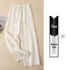 White Linen Wide-Leg Women’s Pants - Summer 2026 Old Money Style, Lightweight Loose Drape, Casual Straight-Leg.