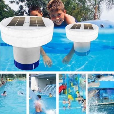 RGB Loating Chlorine Dispenser for Pool Floated Water Cleaner Purifier Solar Powered Light Up Chlorine Holder Tablets Floater