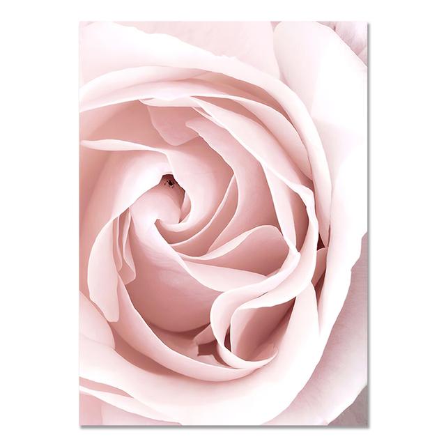 Pink Flower Blooming Rose Peony Nature Plant Nordic Posters and Prints Wall Art Canvas Painting Pictures for Home Design Bedroom