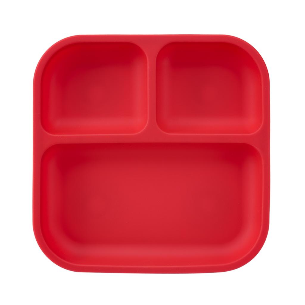 Color Kids 1PC Silicone Divided Plate for Babies BPA Free Feeding Bowl With Sucker Dishes Children's Tableware Christmas Gift