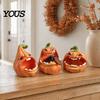 Trinket Keys Candy Holder Big Mouth Pumpkin Storage Box, Halloween Figurine Resin Jewelry Tray, Desktop Box for Home Office Desk Decor Party Ornament
