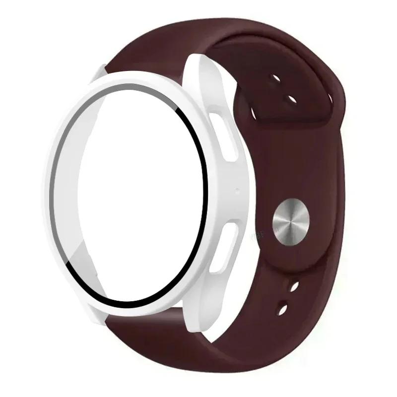 Case+Strap for Samsung Galaxy Watch 7 5 6 40mm 44mm Silicone Band 20mm Bracelet Tempered Glass Screen Film Case Protector Cover