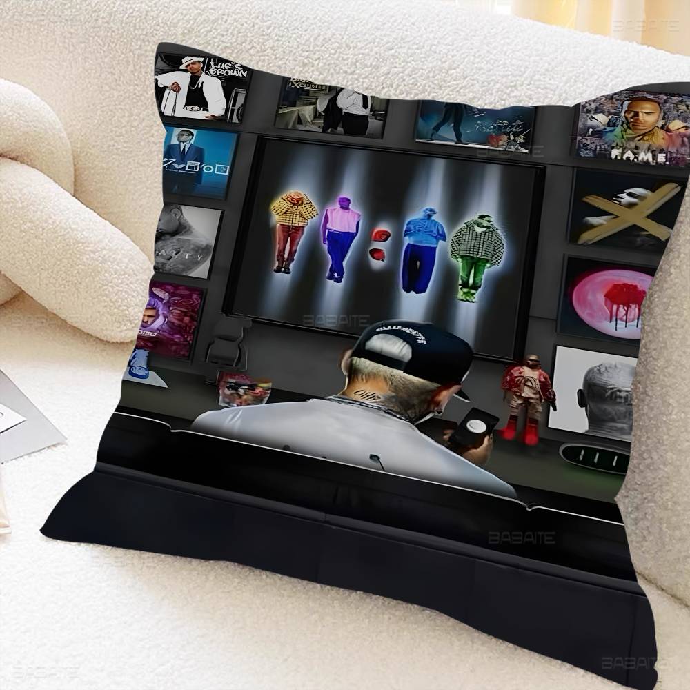 Chris Brown Rapper Classic Movie Pillow Cover Sofa Cushion Cover Home Room Decoration Children Gift
