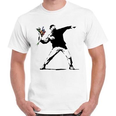 Banksy Flower Thrower Hipster Men Women Cool Gift Retro Unisex T Shirt 2474