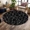 Black Cat Pattern with Colorful Eyes Print Round Rug, Living Room, Bedroom, Playroom Carpet, Non Slip Floor Mat, Gift