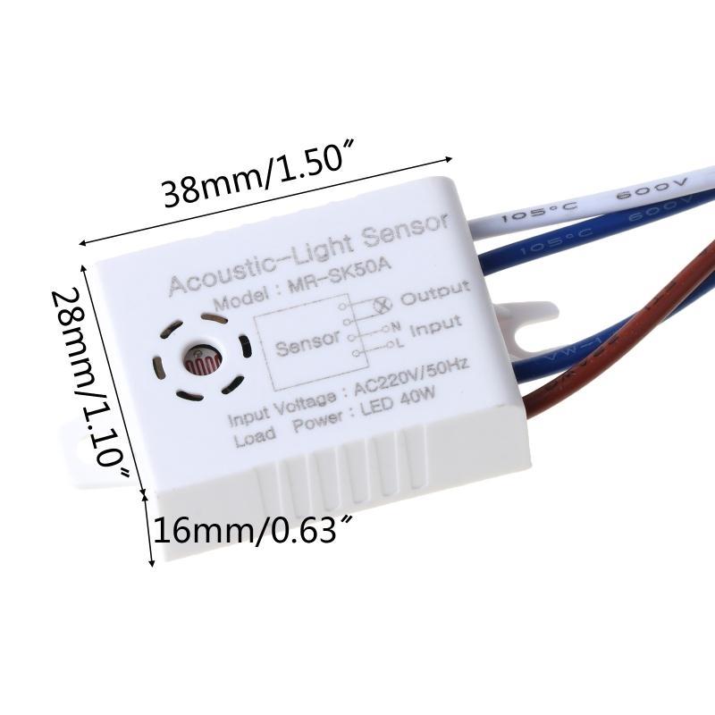 220V Voice Control Light Detector Switch Automatic On Off Light Switch Intelligent Switches Module Easy to Use