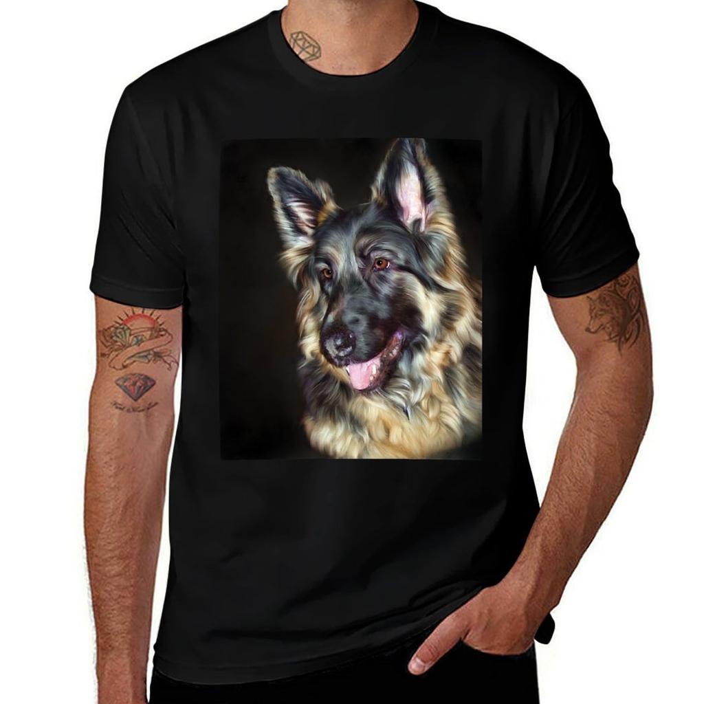 Gerunisex Shepherd Dog Tshirt Fashion Casual Short Sleeve Tshirt