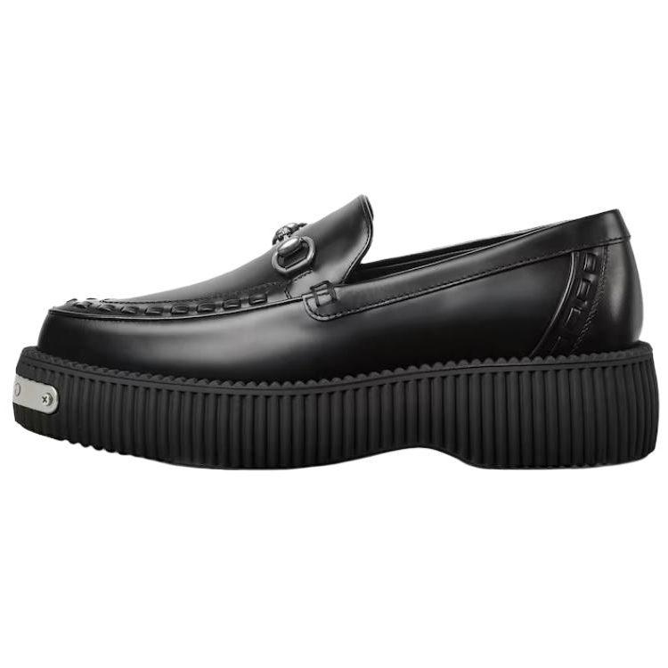 GUCCI Horsebit Leather Loafers 4.5cm Women's Black 796330 AAD30 1000