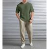 SHODOX Mens Solid Dotted Unique Design Oversized Tshirt for Men - Round Neck Loose Fit Drop Shoulder Mens T-Shirt Olive