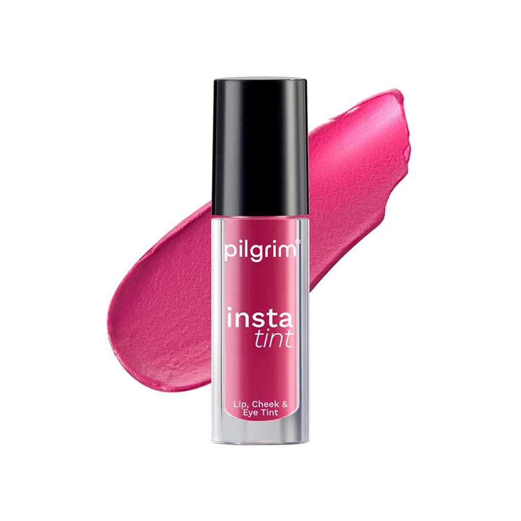 Pilgrim 3 In 1 Lip Cheek Eye Tint Cream 2.5Gm Pink Filter Long Lasting Lightweight Makeup